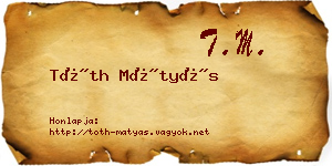 Tóth Mátyás névjegykártya